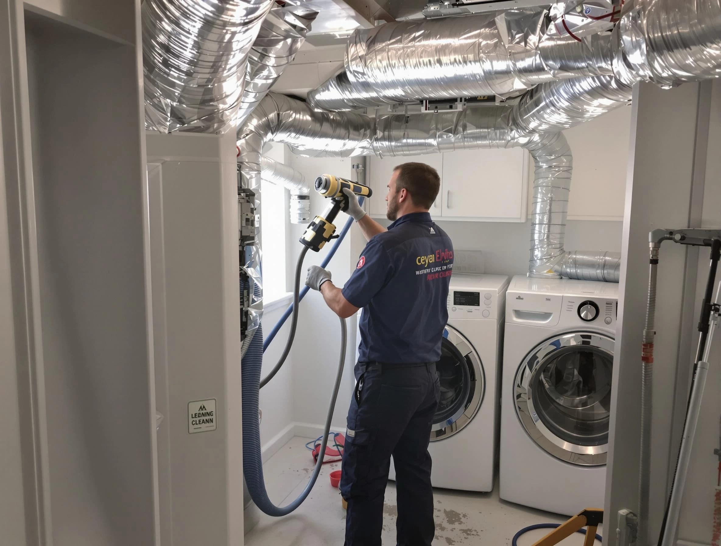 Framingham Dryer Vent Cleaning specialist using advanced equipment for thorough duct cleaning in Framingham