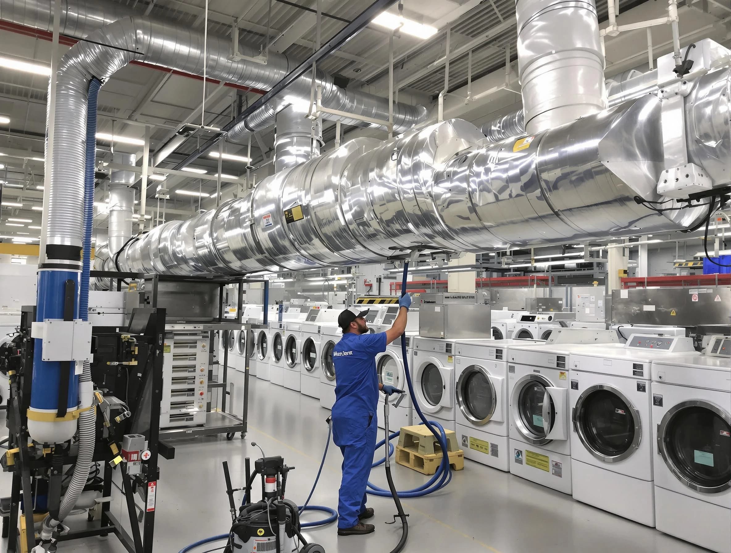 Framingham Dryer Vent Cleaning team performing heavy-duty industrial dryer vent cleaning in Framingham